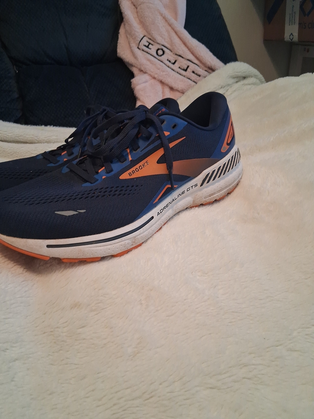 Brooks Navy Blue & Orange Men’s Running Sneakers Size 11.5 - Picture 2 of 7